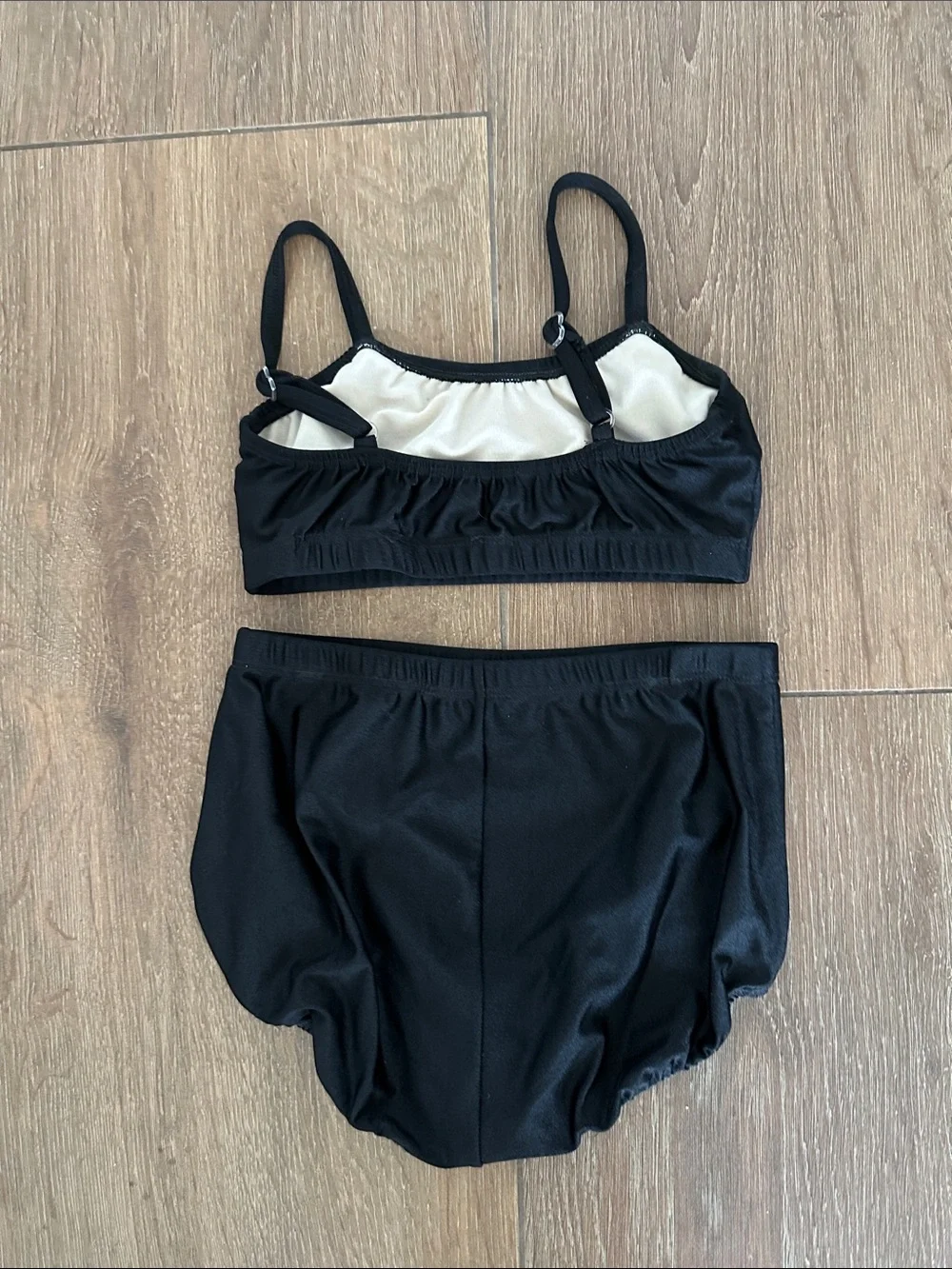 Pumpers girls  Black Two-Piece dance outfit . Size XL.